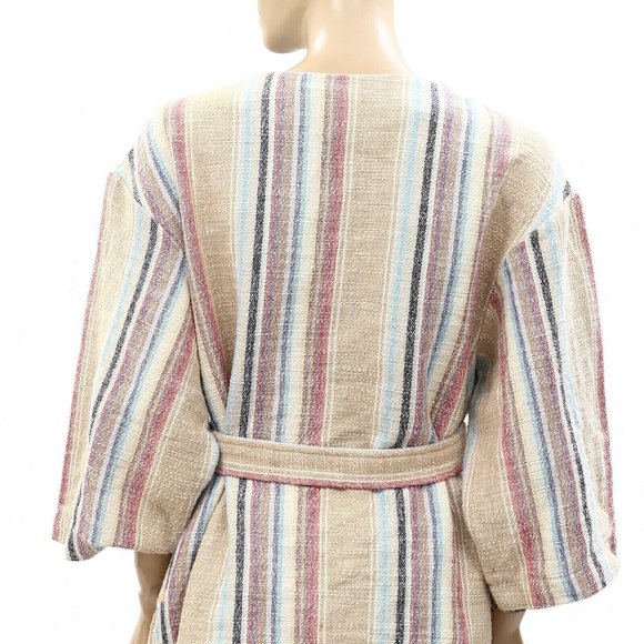 Faherty Mykonos Jacket Surfrider Striped Top Cover-up Cotton Oversized S 263713 - Picture 7 of 7